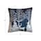 Hello Honey® 20" x 20" Navy & White Square Cotton Velvet Printed Foil Pillow with Winter Scene & Piping